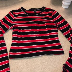 Striped long sleeve top